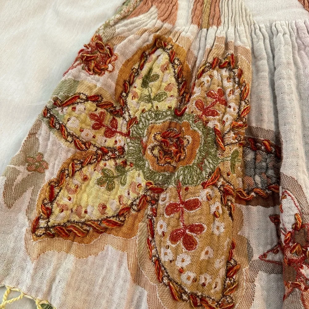 Anthropologie x Vismaya Boho Embroidered Scarf/Wrap, EUC - Picture 8 of 9